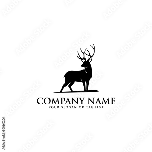 deer logo design vector template white background