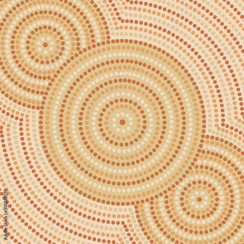 Riverbank abstract Aboriginal dot painting in vector format