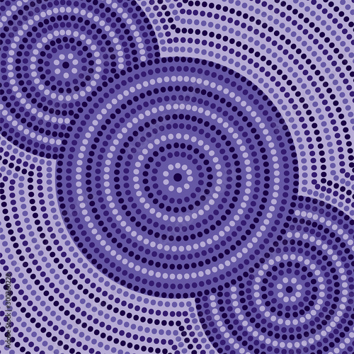 Riverbank abstract Aboriginal dot painting in vector format