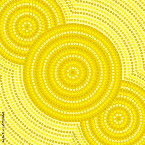 Riverbank abstract Aboriginal dot painting in vector format