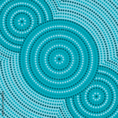 Riverbank abstract Aboriginal dot painting in vector format