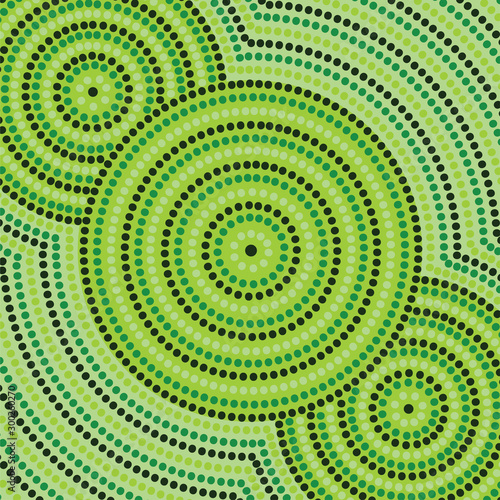 Riverbank abstract Aboriginal dot painting in vector format