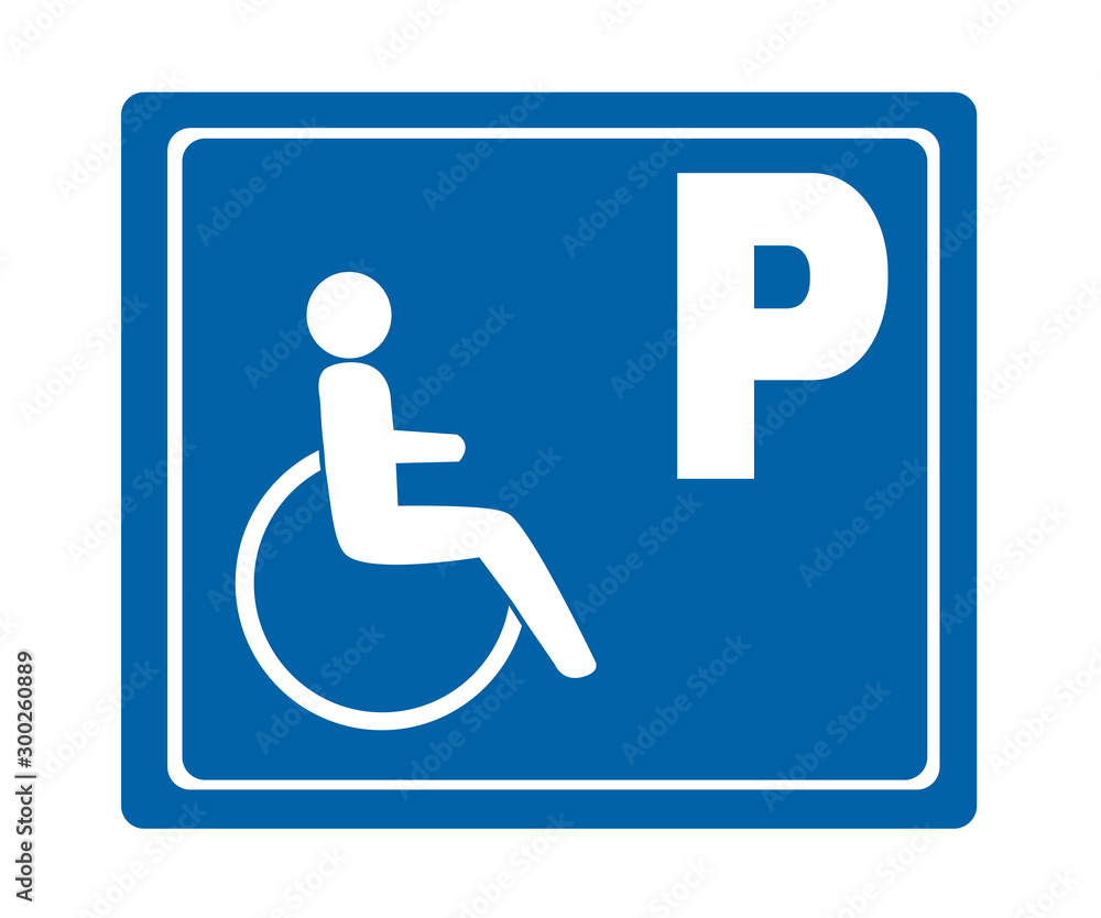 Disabled Parking sign, sign symbol background, vector illustration. Disabled Parking sign, sign symbol background, vector illustration.