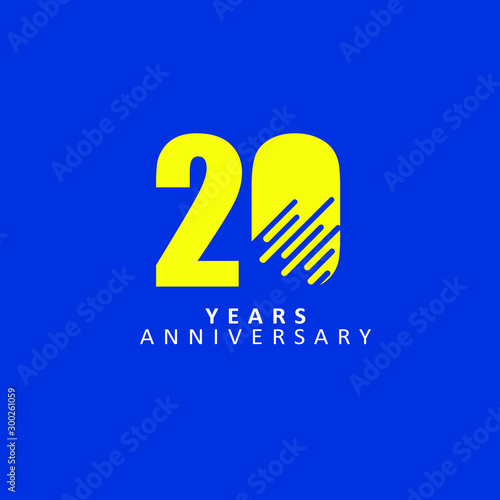 20 Year Anniversary Vector Template Design Illustration