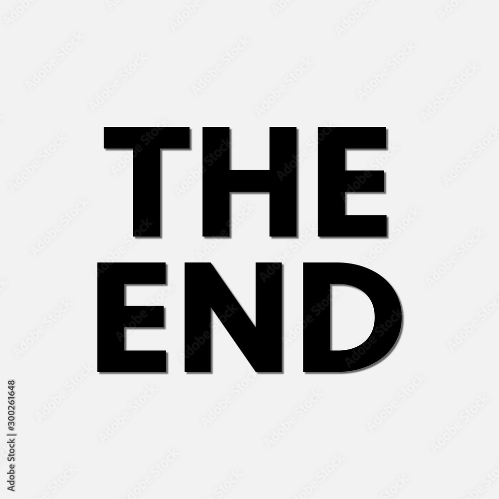 White The End handwritten . Closing movie frame. Movie ending screen. Vector Illustration White The End handwritten . Closing movie frame. Movie ending screen. Vector Illustration