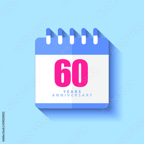 60 Year Anniversary Vector Template Design Illustration