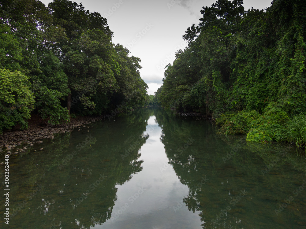 Beautiful aerial view river corobici in the jungle of Costa Rica Beautiful aerial view river corobici in the jungle of Costa Rica