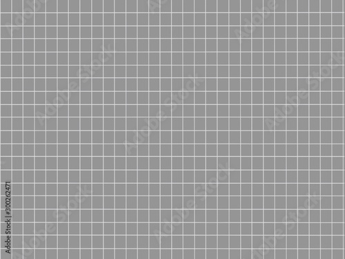 Graph paper of sheet, grid paper texture, grid sheet, abstract grid line, white straight lines on gray background, Illustration business office and the bathroom wall.