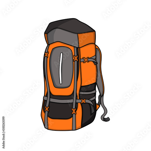 vector illustration flat design climbing bag isolated white background