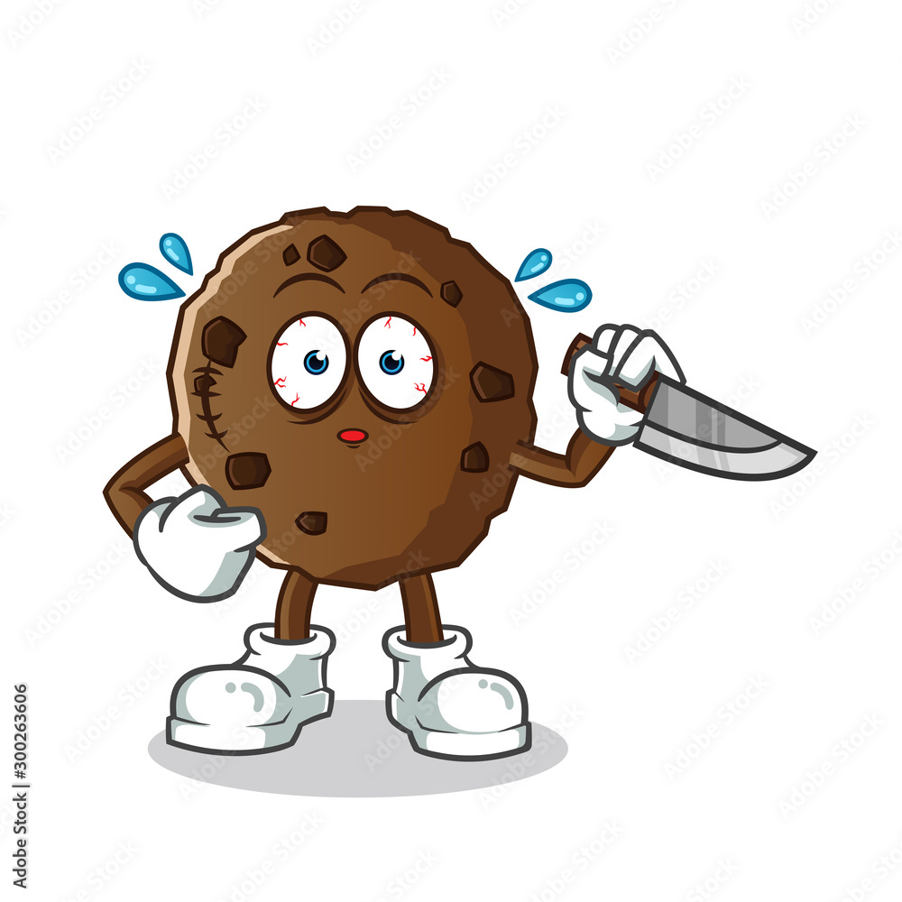 cookie killer mascot vector cartoon illustration Stock Vector Adobe Stock