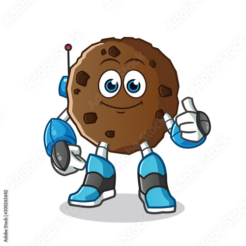 cookie robot mode mascot vector cartoon illustration