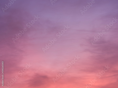 Sunset with colorful clouds and sky