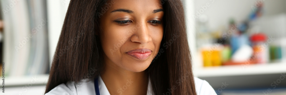 Beautiful black smiling female doctor Beautiful black smiling female doctor
