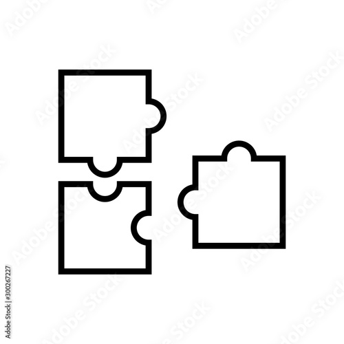 Puzzle icon vector design template in flat design