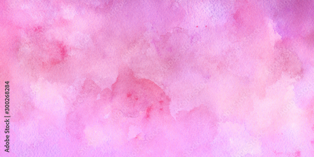 Pink watercolor background texture in light pastel colors in pretty violet and mauve colors