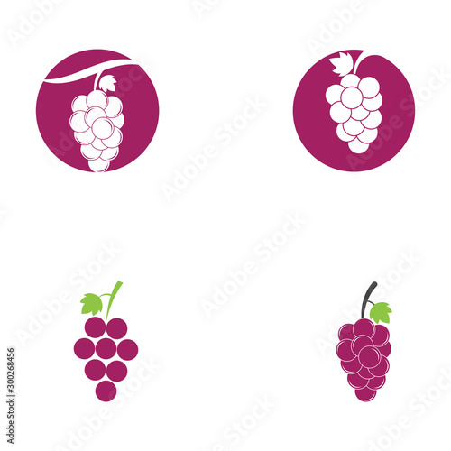 set of grapes logo template vector icon illustration