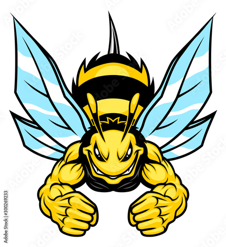 Strong bee mascot