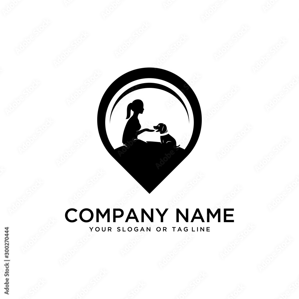 design logo ideas training dogs vector template