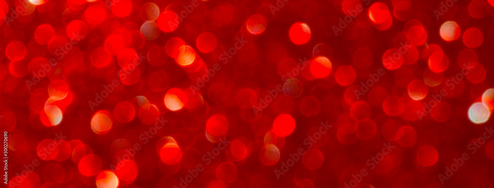 Holiday bokeh red lights background - obrazy, fototapety, plakaty 