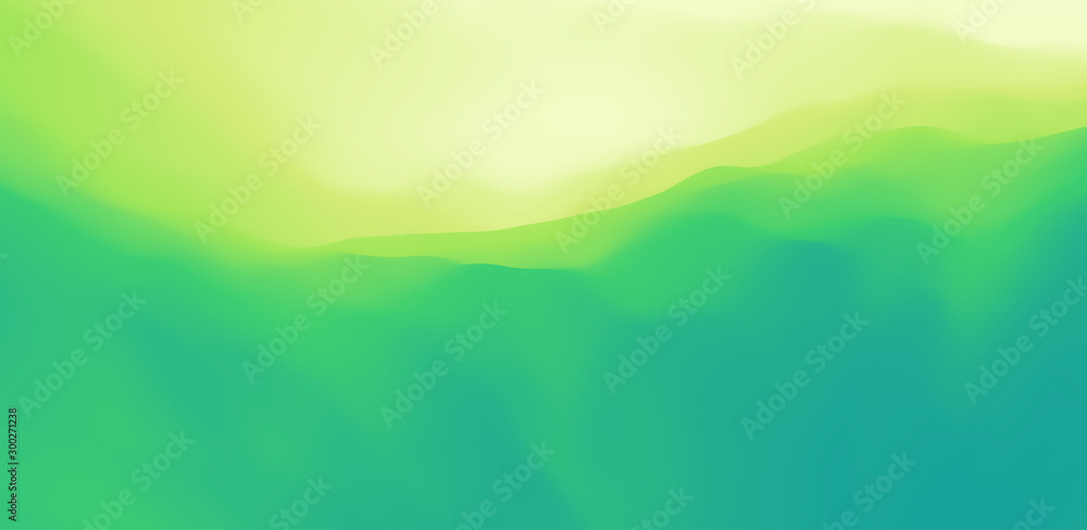 Landscape with green mountains. Mountainous terrain. Abstract nature background. Vector illustration. - obrazy, fototapety, plakaty 