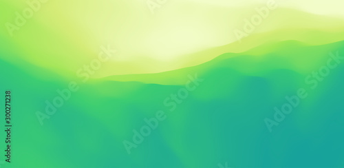 Landscape with green mountains. Mountainous terrain. Abstract nature background. Vector illustration.