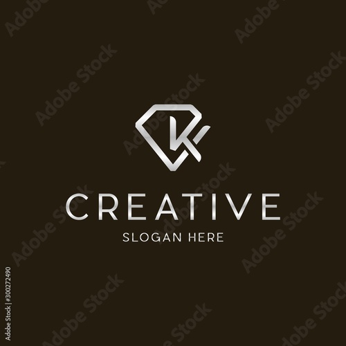 Letter K Diamond Luxury Creative Icon Logo Design Template Element Vector