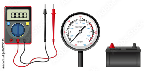 Battery and measuring scales