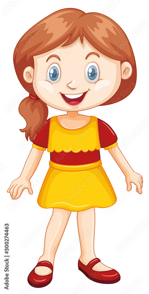 Girl with happy smile on white background Girl with happy smile on white background