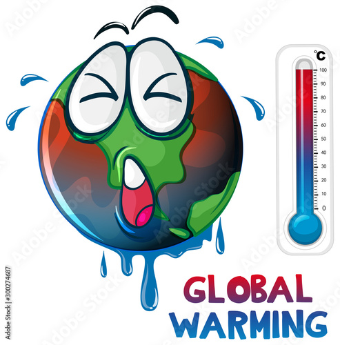 Global warming with earth overheated