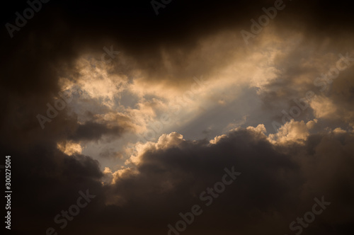 Dramatic sky with clouds. Nature background.