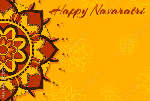 Navaratri poster design with mandala pattern