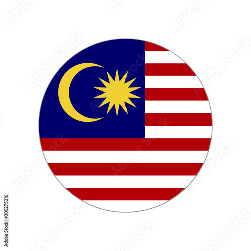 Malaysia. National flag. Abstract concept, icon. Vector illustration on white background.