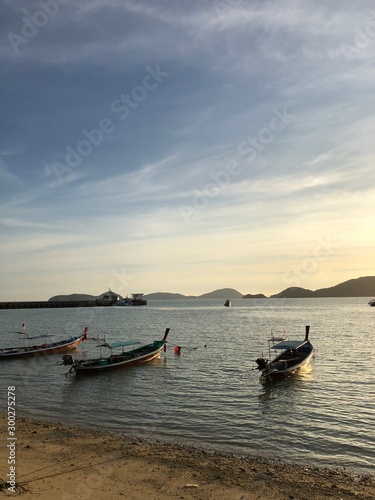 Boats at sunset