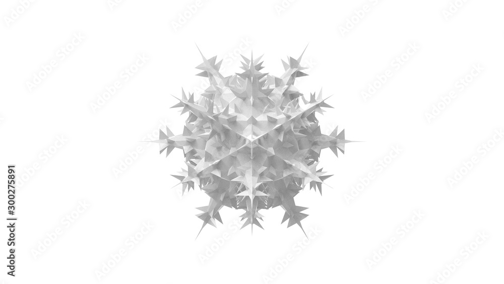 3d rendering of a crystal snowflake isolated on white background 3d rendering of a crystal snowflake isolated on white background