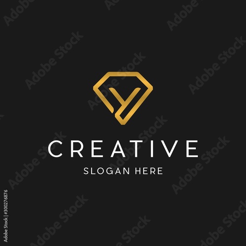 Letter Y Diamond Luxury Creative Icon Logo Design Template Element Vector