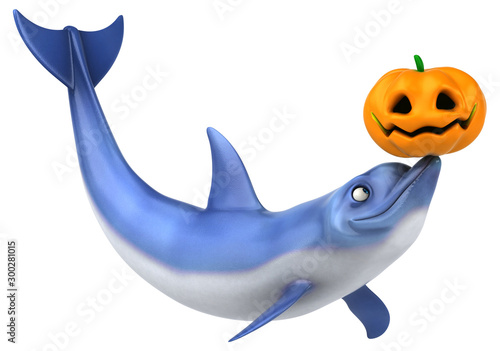 Fun dolphin - 3D Illustration