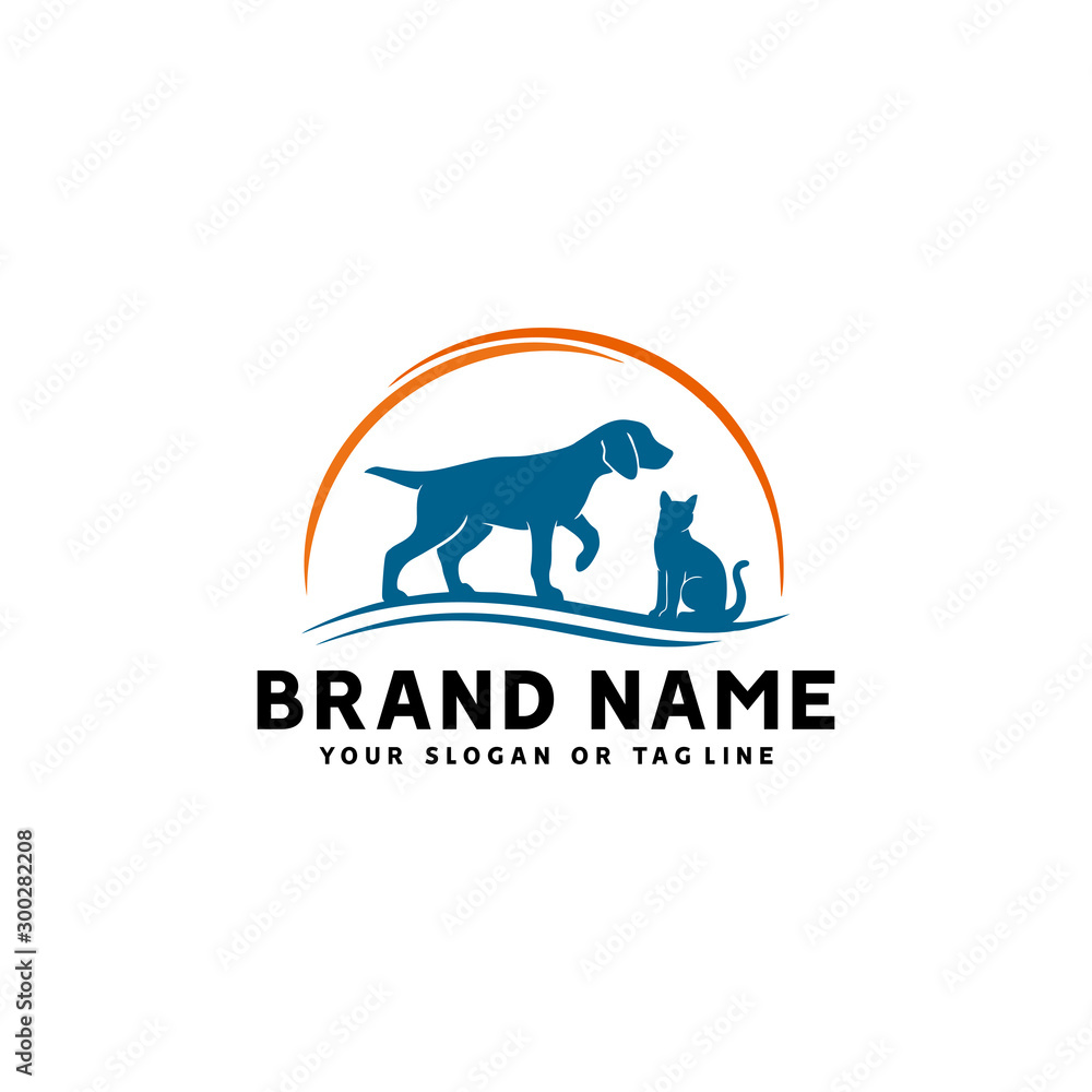Obraz premium creative logo design Dog and Cat vector template