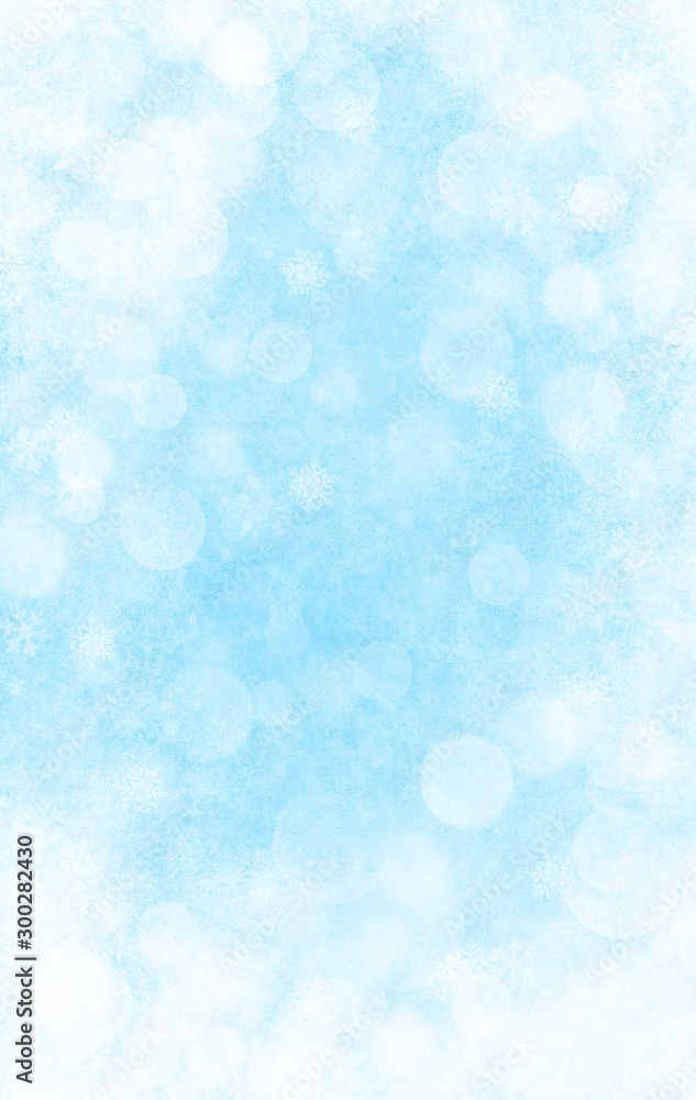 Abstract Winter Background with Snow and Blur Effect