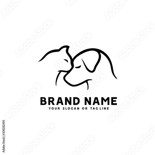 creative logo design Dog and Cat vector template