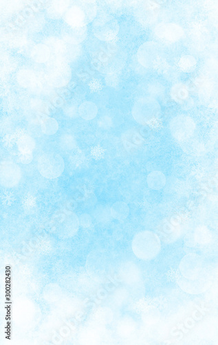 Abstract Winter Background with Snow and Blur Effect