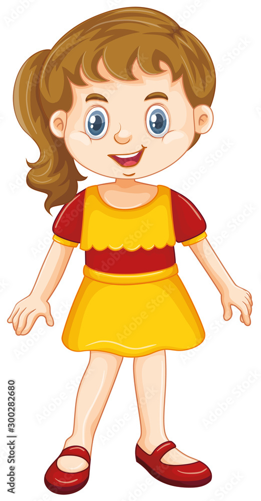 Girl with happy smile on white background Girl with happy smile on white background