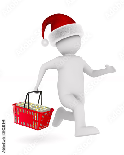Man with shopping basket on...