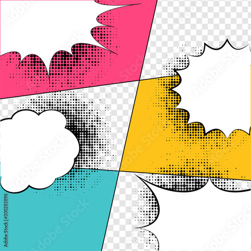 Abstract background with speech bubbles.