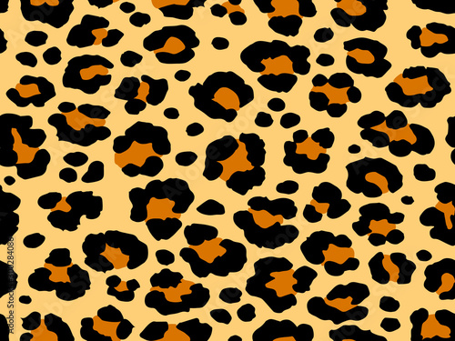 Print leopard pattern texture repeating seamless orange black