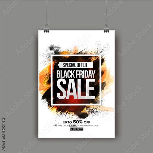Black Friday Sale Poster, Banner or Flyer design.