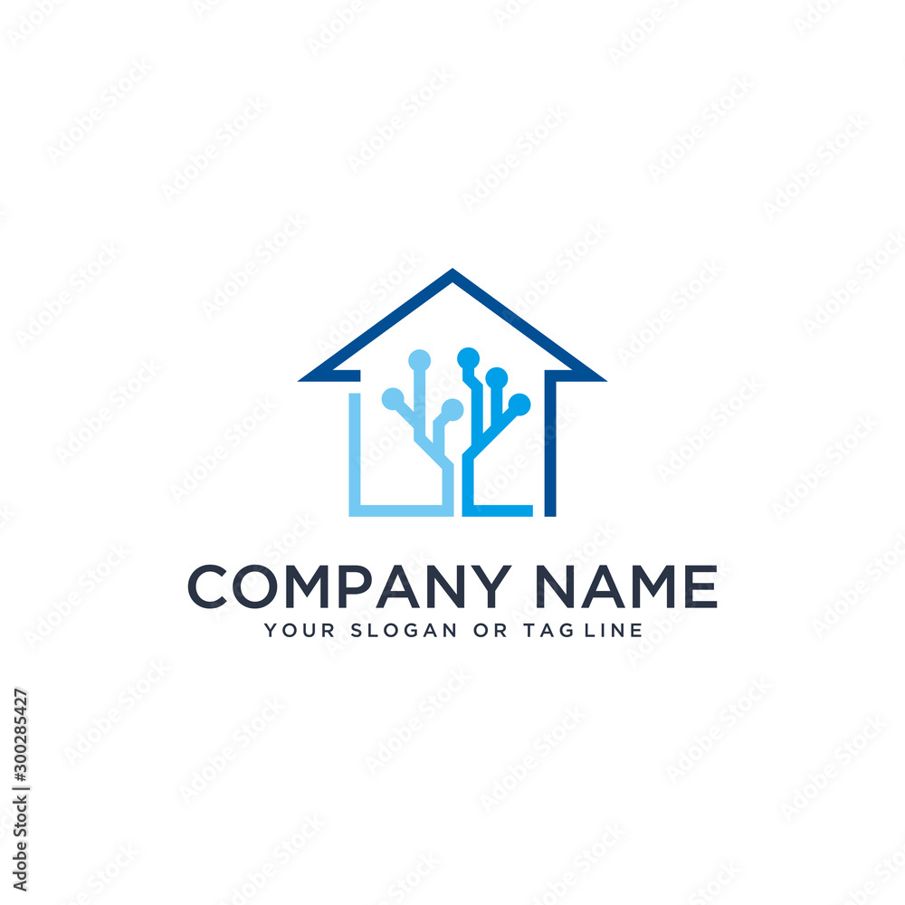 home design logo technology vector template white background home design logo technology vector template white background
