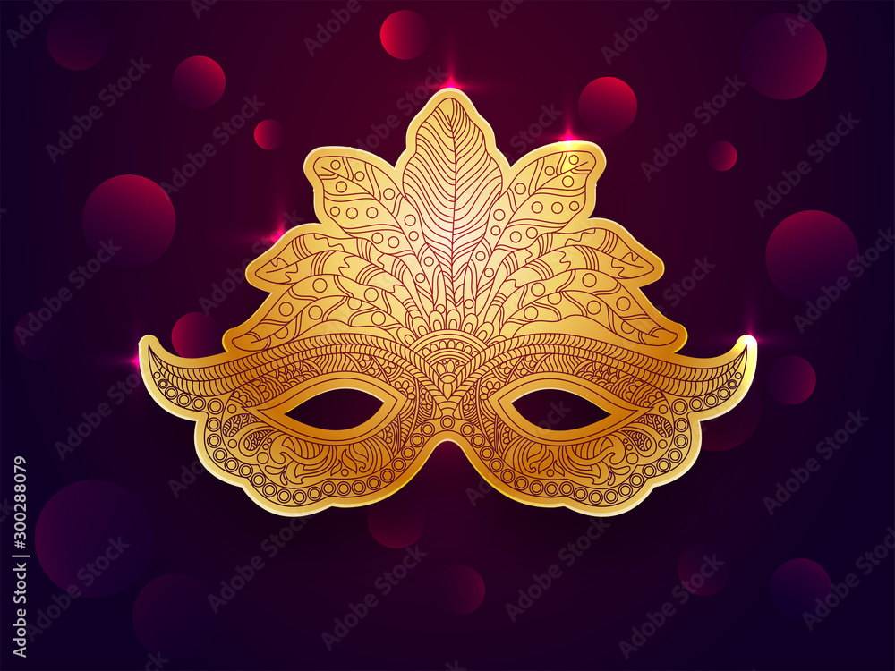Beautiful Golden Carnival Masquerade Mask.