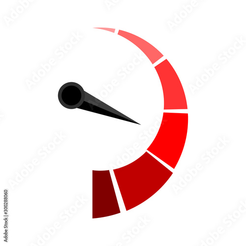 Vertical red indicator with arrow pointer
