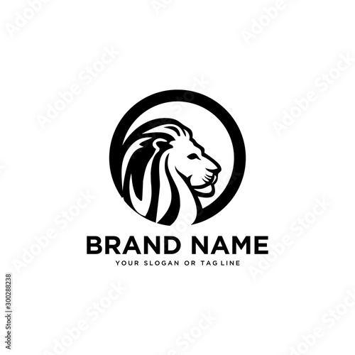 lion logo design vector template white background