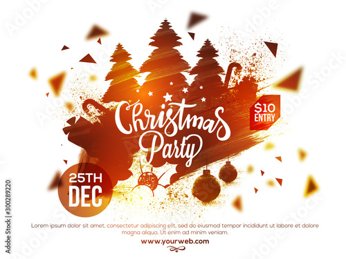 Christmas Party poster, banner or flyer design.